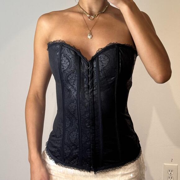 Black Printed Corset - Picture 1 of 5